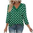 thumbnail image 1 of Fewfanhot Hauts pour Femmes à Manches 3/4, Mode d'Automne, Tunique à Col en V, Tenue de Bureau Décontractée, Chandail à Enfiler, 1 of 9