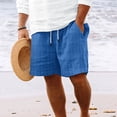 thumbnail image 2 of Plebaso Mens Shorts Summer Beach Shorts with Drawstring Solid Color Lightweight Vacation Pocket Shorts, 2 of 6