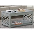 thumbnail image 5 of Alaterre Coventry Table Basse en Bois, Design Polyvalent avec Détails Ouverts et Rangement Supplémentaire, Forme Carrée, Gris, 5 of 5