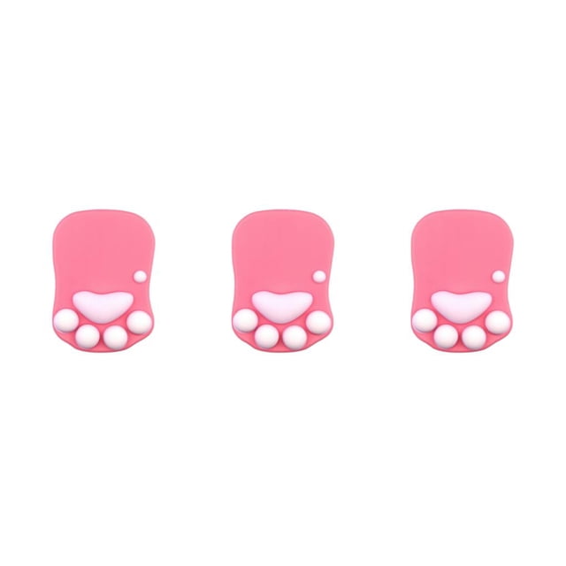 relayinert Stylish Cat Paw Gaming Mouse Mat Wrist Protection Non-slide Base Safe Cute DS-008 rose red 3Set