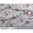 thumbnail image 3 of Soimoi Gray Rayon Fabric Stripe,Pink Floral & Peacock Bird Print Sewing Fabric BTY 42 Inch Wide, 3 of 3