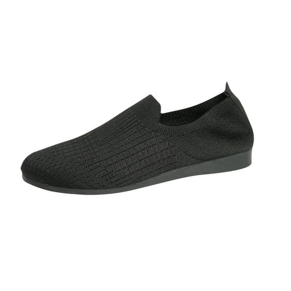 Wensltd Women's Flat Shoes Wide With Shallow Mouth Shoes Low-Top Slip-On Mesh Breathable Work Shoes