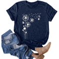 thumbnail image 2 of Women Plus Size Print Round Neck Short Sleeved T-shirt Blouse Tops, 2 of 5