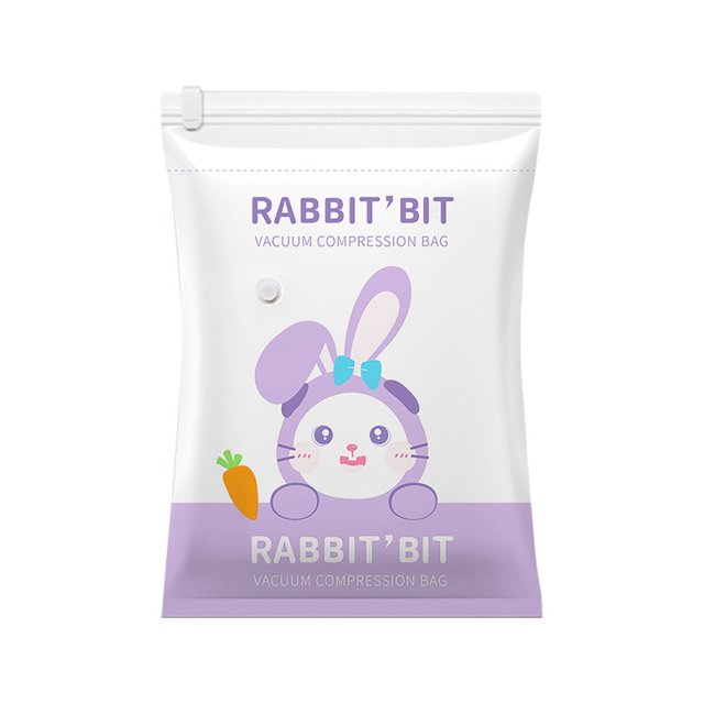 Cute Purple Rabbit Pattern Thickened Vacuum Compression Bag Storage Bag Household Clothes Quilt Large Clothes Moving And Travel Storage Artifact Cedar Bags Clothes Storage Bed Sheet Bags Dorm Storage