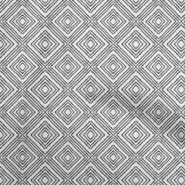 oneOone Tissu Velours Blanc Géométrique pour Robe Tissu Imprimé au Mètre 58 Pouces de Large-Rw