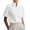 #208-White, variant on Craaazy Solid Color Notch Stand Collar Short Sleeve Tops for Women, Elegant Business Office Blouses Casual Daily Wear Shirts