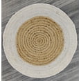thumbnail image 1 of Indian Handmade Braided Natural Jute with White Box Design Area Rug, Home Décor Rug, Jute Rug for Bedroom, Dining Room, living room, Doormat Rug Size - 4' x 6' (120 cm x 180 cm), 1 of 1