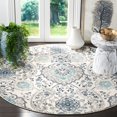 thumbnail image 1 of SAFAVIEH Madison Collection 3' x 3' Round CreamLight Grey MAD600C Boho Chic Glam Paisley Non-Shedding Living Room Bedroom Area Rug, 1 of 3