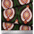 thumbnail image 3 of Soimoi Brown Modal Satin Fabric Floral Damask Decor Fabric Printed Yard 42 Inch Wide, 3 of 3