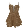 thumbnail image 5 of Amzcrzy Robes pour Femmes Robe à Dos Nu à Paillettes pour Femmes Col en V Sans Manches Robes de Cocktail Mode Robes Midi Fluides Robes de Fête, 5 of 5