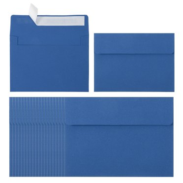 Uxcell 60ack A2 Envelopes, Self Seal Blue Invitation Envelopes for Postcard Wedding Cards