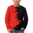 thumbnail image 1 of WEIYLL T-Shirts Garçons Impression 3D Col Rond Manches Longues Chandail Vêtements Extérieurs pour Enfants de 4-5 Ans, 1 of 4