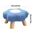 thumbnail image 3 of Foot Stool Boho Flower Ottoman, 10 Inch Round Wood Stool Flower Edge Design Lightweight Easy Carry, 3 of 6