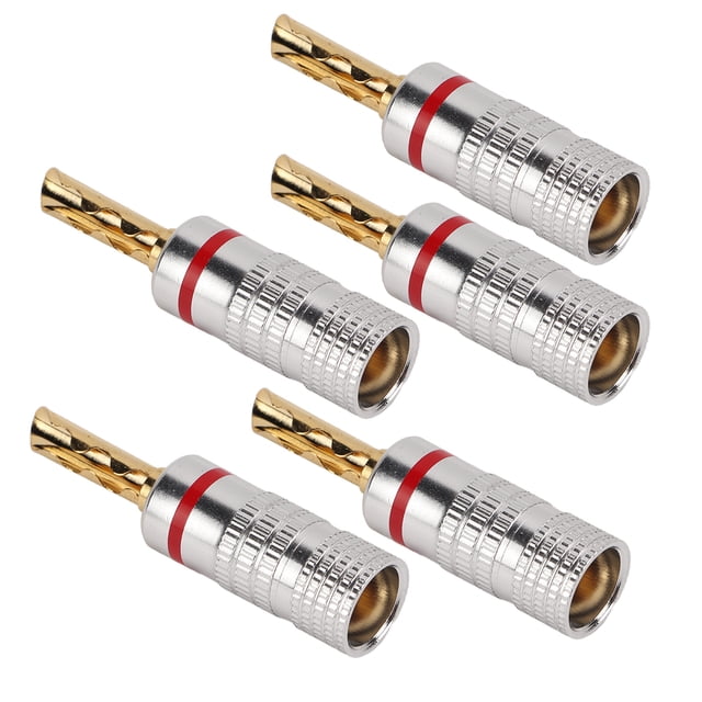 Audio Banana Plug, Serrated Banana Plug Strong Connection For Siding For 12 AWG To 18 AWG Speaker Wire Red,Black