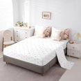 thumbnail image 3 of YST Girly Geometric 7-Piece Bedding Set Pink Marbling Golden Sequins Comforter Set, King Size, 3 of 4