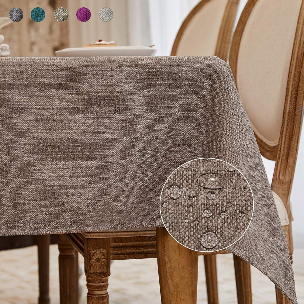 BALCONY & FALCON Nappe Rectangulaire Résistante à l'Eau Épaisse en Faux Lin 95 Pieds' x 55 Pieds' Repas Extérieur Gris Taupe