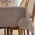thumbnail image 1 of BALCONY & FALCON Rectangle Tablecloth Water Resistant Thick Faux Linen 95'' x 55'' Outdoor Dining Taupe Gray, 1 of 6