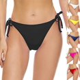 thumbnail image 1 of Jinhomg Women's Tie Side Bikini Bottoms Basic Solid Mid Rise String Bathing Suits Bottom 2025 Trendy Summer Vacation Beach Swimsuit Sales Today Clearance Women Yellow XL, 1 of 7