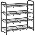 thumbnail image 1 of SONGMICS Stackable Shoe Rack, 4-Tier Shoe Storage Organizer, Hold up to 16 Pairs, Black, 1 of 5