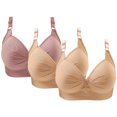 thumbnail image 1 of Bras for Women, 3PCS Womans Printing Gathered Together Large Size Daily Bra Underwear No Rims, 1 of 9