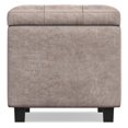 thumbnail image 4 of Cosmopolitan 34" Transitional Rectangle Ottoman in Gray Taupe Faux Leather, 4 of 7