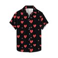 thumbnail image 1 of Weiqiqre t Shirts for Man Funny Love Pattern Printed Short Sleeve Quick Dry Button Down Lapel Shirt, 1 of 5