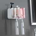 thumbnail image 4 of Birdeem Toothbrush Cup Holder Set for Bathrooms Toothbrush Holder Wall Mounted with Cup Dispenser with Toothbrush Cup Tray Bathroom Toothbrush Toothpaste Dispenser, 4 of 12