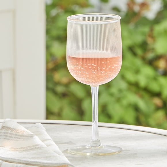 Better Homes & Gardens Acrylic Clear Texture Stemless Wine Glass, Clear, 1-Count