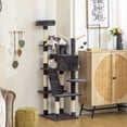 thumbnail image 2 of PawHut 59 Inch Large Cat Tree with Sisal Scratching Posts, Cozy Condo, 2 of 10