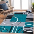 thumbnail image 4 of Garvee Modern Geometric Area Rugs 6'x9' Living Room Rugs, Abstract Washable Rug Non-Slip Soft Indoor Throw Carpet Stain Resistant Rug for Dining Room Bedroom, Blue Green, 4 of 8