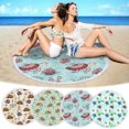 thumbnail image 1 of Liquidation Aujourd'hui! JFZMDY Serviette de Plage Ronde Imprimée en Microfibre Ultra Légère Serviette de Bain Colorée Couverture de Plage Anti-Sable Tapis de Plage Serviette Polyvalente pour Voyage Piscine, 1 of 9