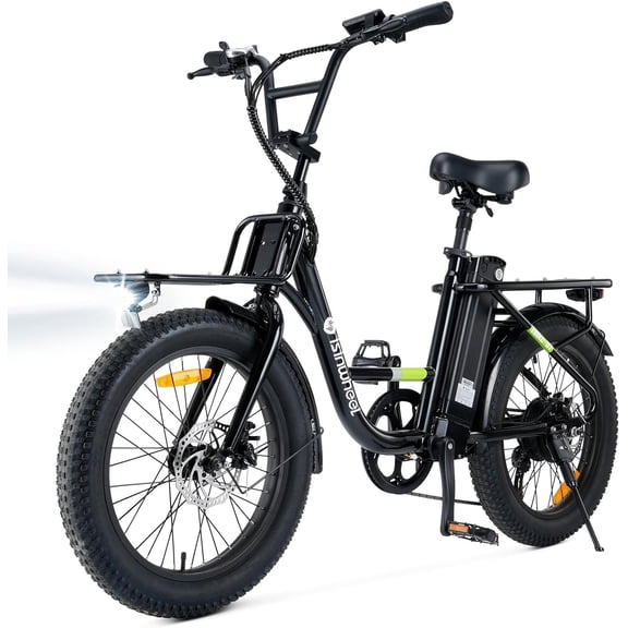 isinwheel U7 Electric Bike for Adults, 500W Cargo Ebike Upto 88km & 20mph, 26" Electric Bicycles with 48V 10.4h Removable Battery (Black)