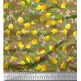 thumbnail image 1 of Soimoi Rayon Fabric Leaves,Floral & Lemon Vegetable Print Fabric by Yard 56 Inch Wide, 1 of 3