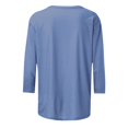 thumbnail image 4 of Yuyuzo Tuniques pour Femmes Grande Taille Décontractées à Manches 3/4, Col Ras du Cou, Chemises Unies, Coupe Ample, T-Shirts Basiques, 4 of 5