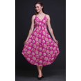 thumbnail image 3 of Bimba Floral Ladies Printed Resort Midi Drawstring Dress Spaghetti Strap Beach Wear-X-Small, 3 of 5