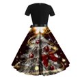 thumbnail image 3 of Jsaierl Robe de Noël pour Femmes à Manches Longues, Col en V, Plissée, Robes de Bal avec Ceinture, Robe Évasée 2024 pour l'Hiver, Vacances, Cocktail, Fête, 3 of 3