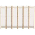 thumbnail image 2 of vidaXL Folding 6-Panel Room Divider 240 cm Bamboo and Canvas, 2 of 5