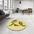 thumbnail image 4 of Ahgly Company Tapis d'Intérieur Lavable en Machine Carré Transitionnel Jaune Soleil, 5 Pieds Carré, 4 of 7