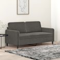 thumbnail image 1 of vidaXL 2-Seater Sofa Dark Grey 140 cm Velvet, 1 of 5