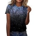 thumbnail image 1 of TSADFHJI Chandails pour Femmes en Coton Mode Décontractée pour Femmes Dégradé à Paillettes Imprimé Col Rond T-Shirt Ample, 1 of 5