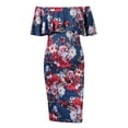 thumbnail image 5 of zanvin Robe de Grossesse pour Femmes, Robe de Maternité Sans Manches à Imprimé pour Femmes, Robe Longue Décontractée à Épaules Dénudées, 5 of 5