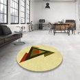 thumbnail image 4 of Ahgly Company Tapis d'Intérieur Lavable en Machine Carré Transitionnel Jaune Soleil, 6 Pieds Carré, 4 of 7