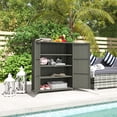 thumbnail image 2 of Outsunny Armoire de Rangement Extérieure en Osier, Rangement de Piscine à 4 Tablettes, Gris Foncé, 2 of 10