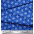 thumbnail image 2 of Soimoi Blue Rayon Fabric Circle Art Geometric Decor Fabric Printed Yard 56 Inch Wide, 2 of 5
