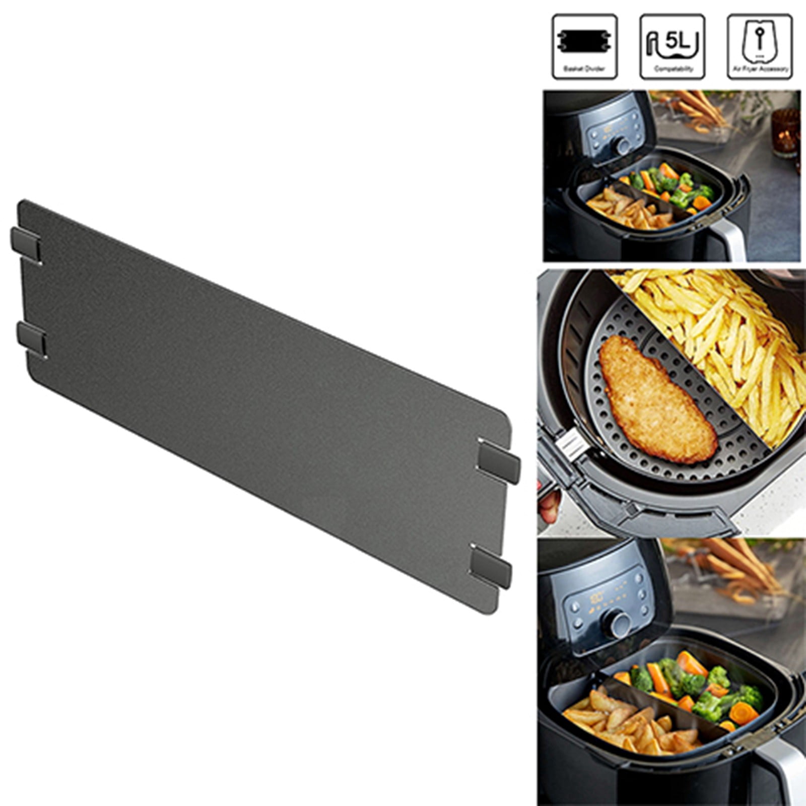 Iodue Air Fryers Accessories Air Fryer Basket Divider,Fit With 5.3-5.8qt Air Fryer,Air Fryer Cooking Divider Keeps Food Separated
