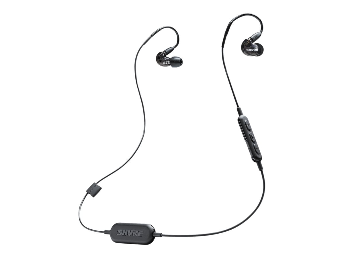 Shure SE215 Wireless - Sound Isolating - earphones with mic - in-ear - over-the-ear mount - Bluetooth - wireless - noise isolating - translucent black