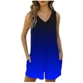 thumbnail image 1 of Économies d'Été! SROBPTY Combinaisons pour Femmes, Combinaison-Short à Bretelles d'Été pour Femmes avec Poches, Pantalon à Bretelles Bleu, TTTG, 1 of 4