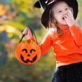 thumbnail image 3 of C Plastic Pumpkin Bucket Halloween Candy Bucket For Kids Trick Or Treat Container 17Cm 6.7 Inches Pumpkin Pail For Halloween Party Favors Candy Collection, 3 of 5