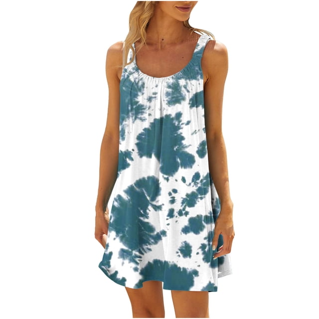 CEHVOM Robe de Plage pour Femme, Paréo de Bikini, Tenue de Plage, Décontractée, Vacances, Courte, d'Été, Dos Nu