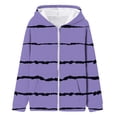 thumbnail image 3 of FAOWME Girls Fall Print Patch Pocket Zipper Sweatshirt Hooded Cardigan Jacket Purple 3-4 Years, 3 of 3